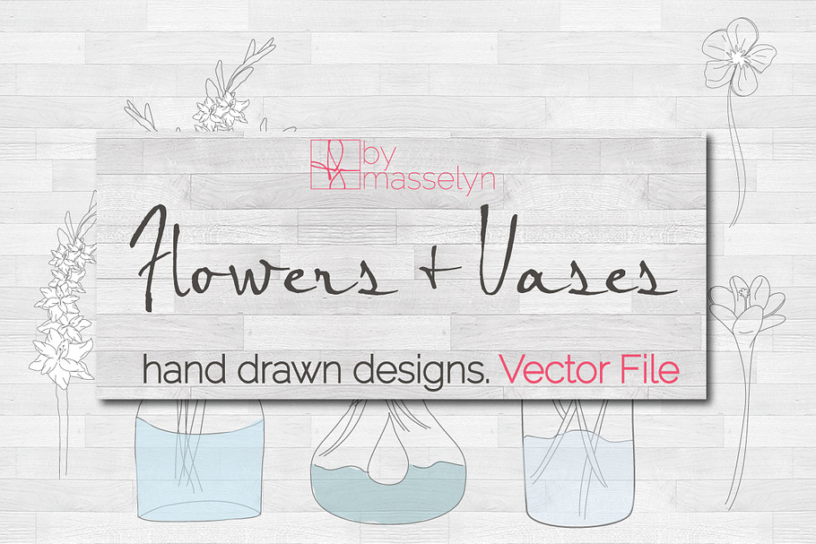 Flowers & Vases - Vector in Illustrations - product preview 8