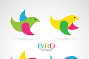 Set of vector bird design icons.