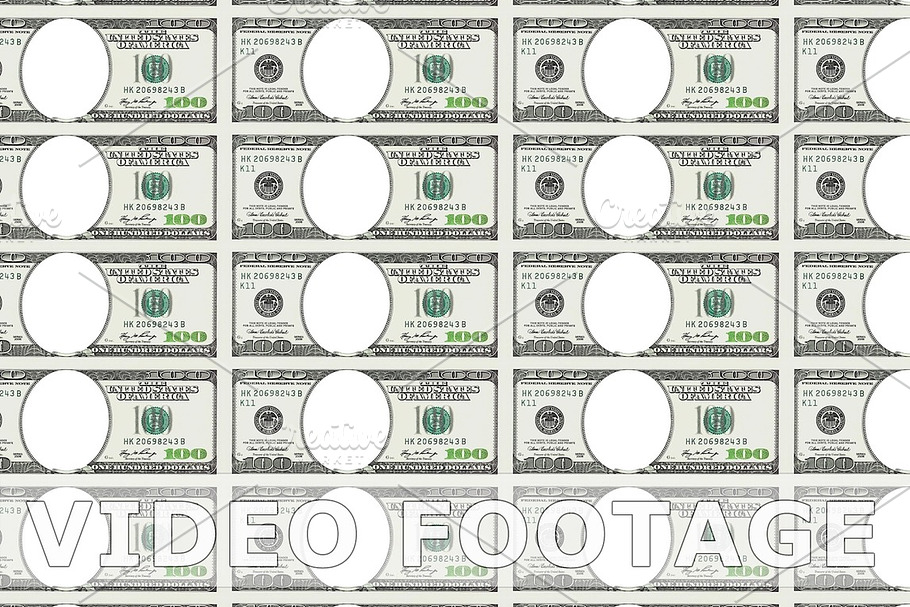 Sheet of 100 dollar bill with no face. Looped. in Graphics - product preview 8