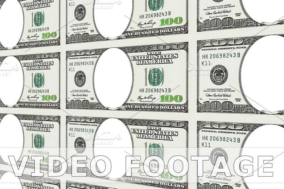 100 dollar bills with no face in 3d perspective in Graphics - product preview 8