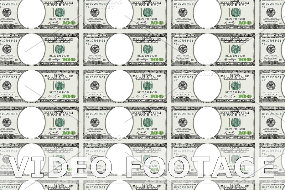 Sheet of 100 dollar bill with no face. Looped. in Graphics - product preview 8