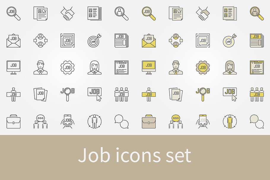 Job icons set in Graphics - product preview 8