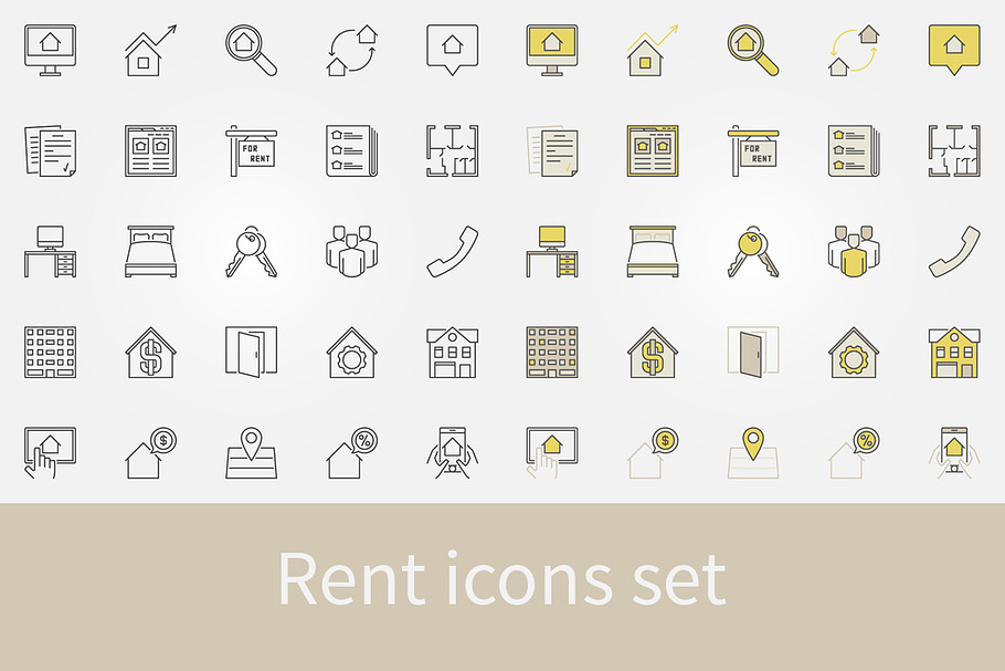Rent icons set in Graphics - product preview 8