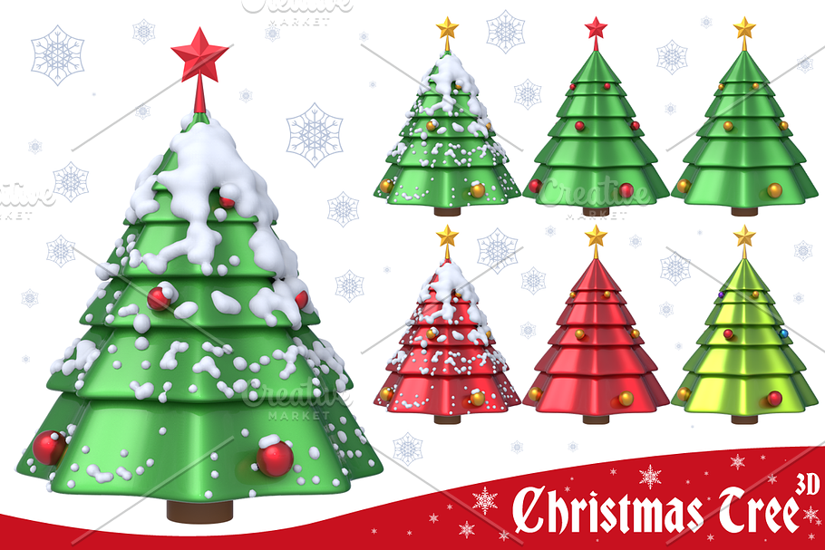 Christmas Tree 3D Set 1