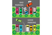 Bad and Good Parking Top View