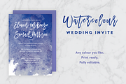 Ink Watercolor Wedding Invite PSD