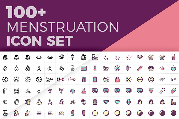 100+ Menstruation / Period Icon Set