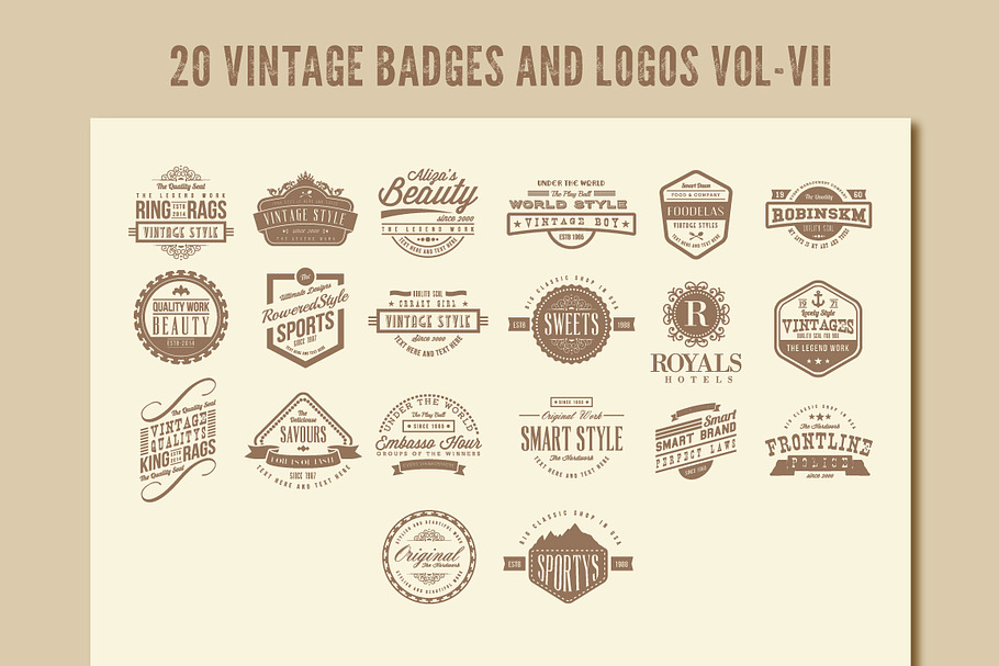 Vintage Badges and Logos Vol-7