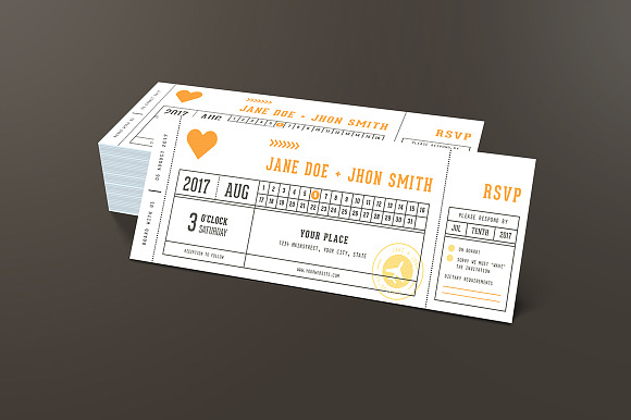 Wedding Invitation Ticket in Card Templates - product preview 3