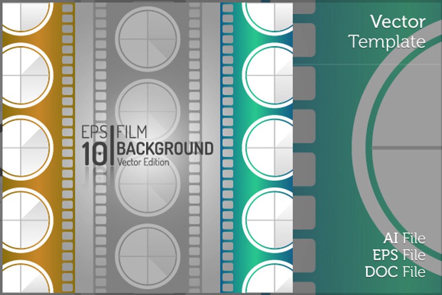 Vintage Cinema Film Isolated Vector in Textures - product preview 8