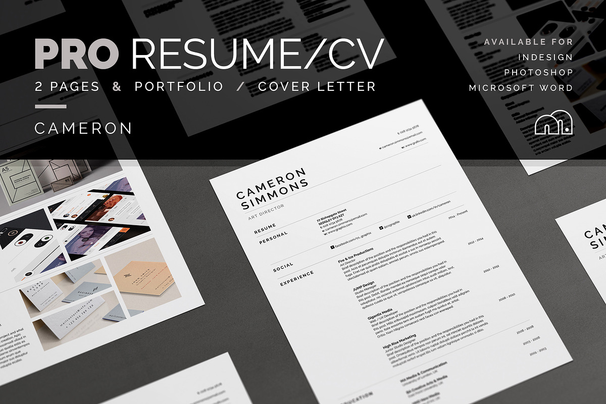 Pro Resume/CV - Cameron in Resume Templates - product preview 8