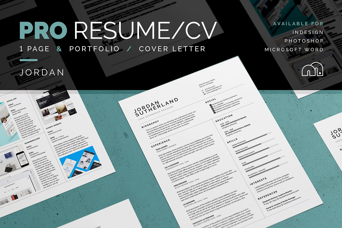 Pro Resume/CV - Jordan in Resume Templates - product preview 8