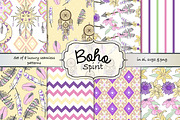 Boho seamless pattern set