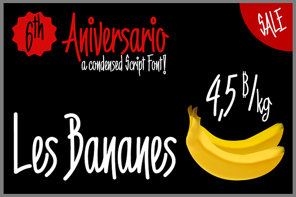 6th Aniversario a condensed font in Script Fonts - product preview 2