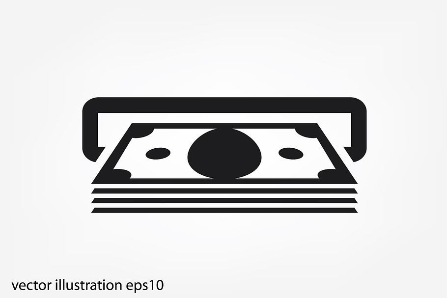 ATM and cash icon vector