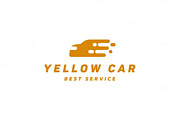 Yellow abstraction car icon vector logo flat style art