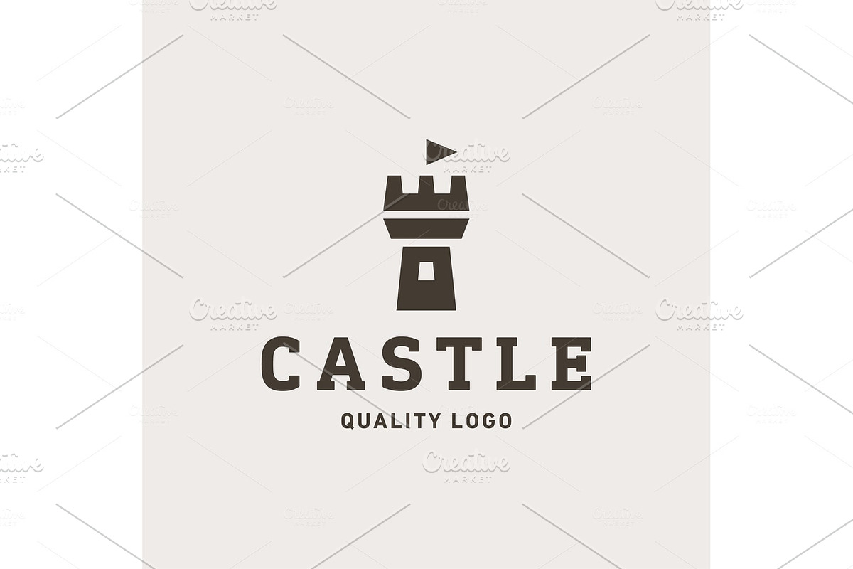 Abstract castle fortress trending flat quality vector sign in Logo Templates - product preview 8