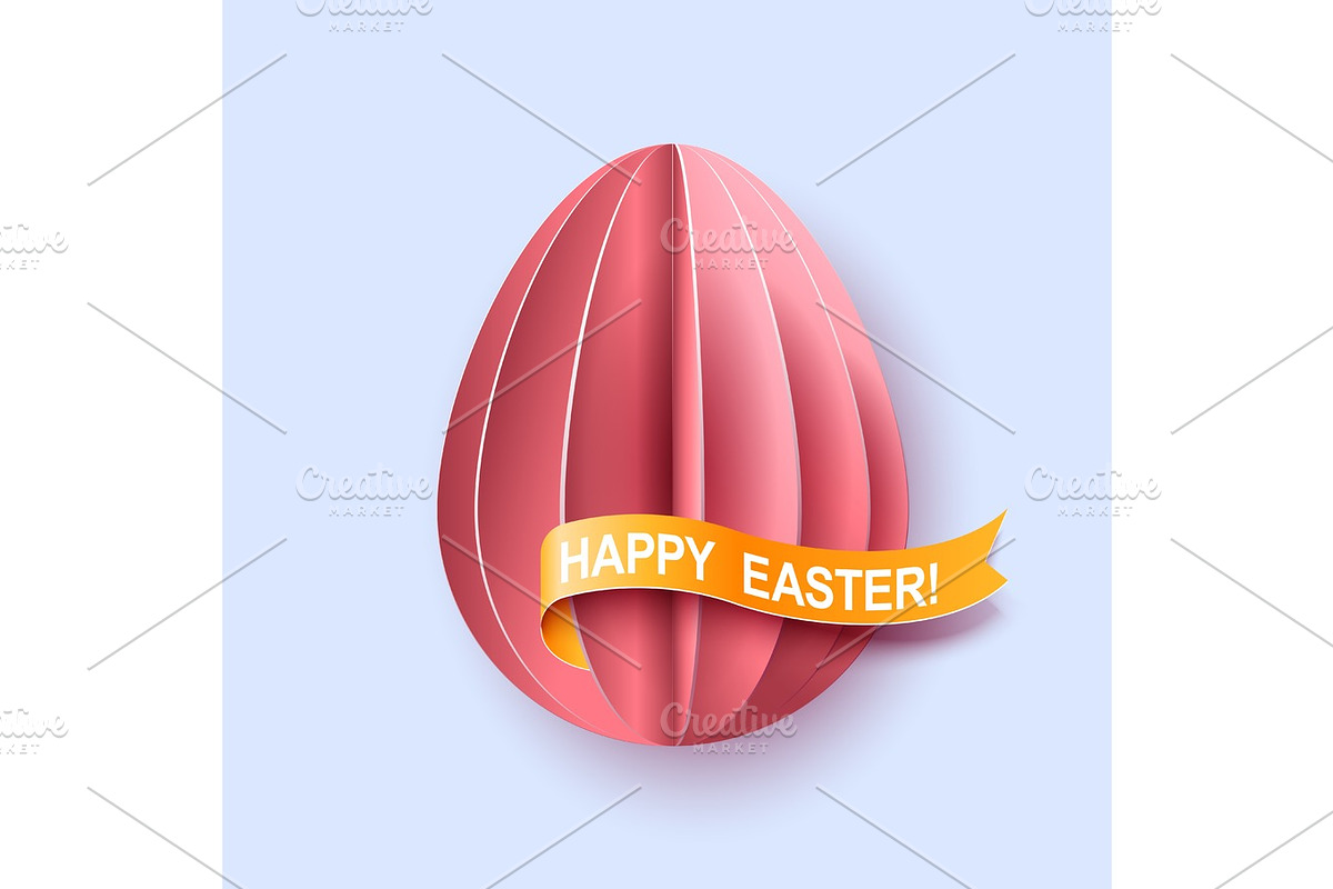 Background with paper egg in Illustrations - product preview 8