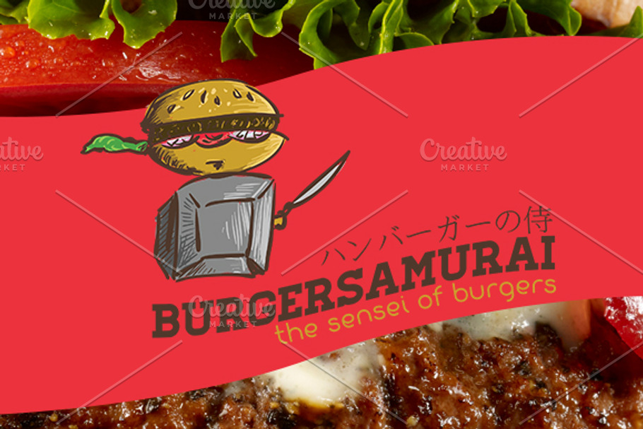 Burger Samurai Sensei of burgers in Logo Templates - product preview 8