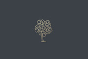 Lined vector tree logo icon design. Universal premium solid symbol. Park nature bio farm sign logotype.