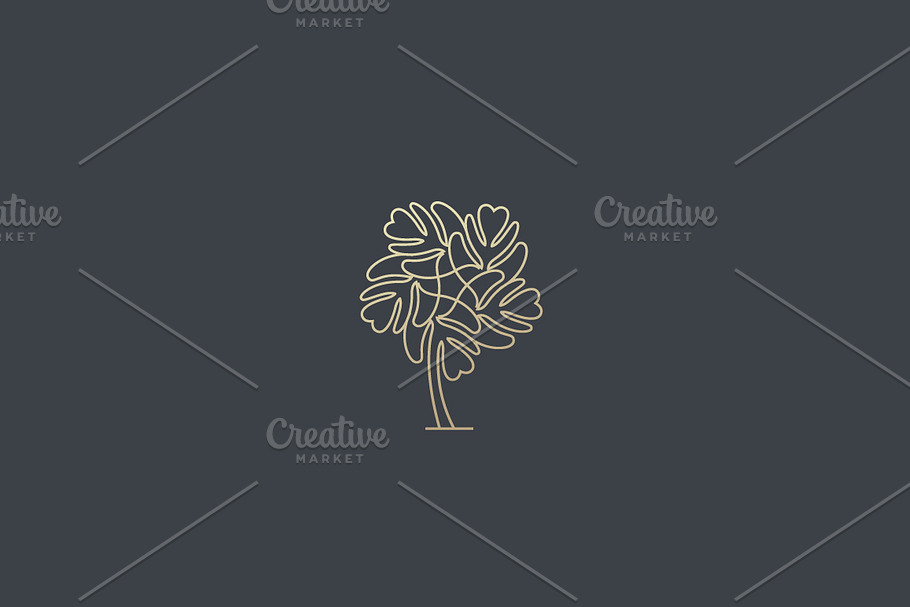 Lined vector tree logo icon design. Universal premium solid symbol. Park nature bio farm sign logotype. in Logo Templates - product preview 8