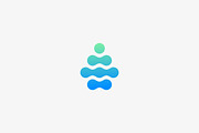 Abstract water aqua drop vector logo design. Water drop minimal space logotype.