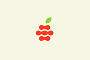 Abstract apple vector logo design template. Fruit fresh organic logotype.