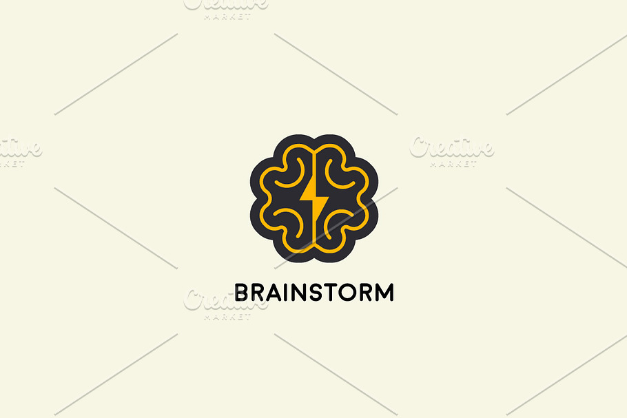 Abstract brain logo design template. Brainstorm vector sign. Education medicine smart logotype. in Logo Templates - product preview 8