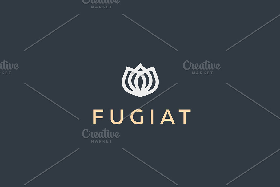 Abstract flower vector logotype. Elegant crown linear symbol. Premium icon logo. in Logo Templates - product preview 8