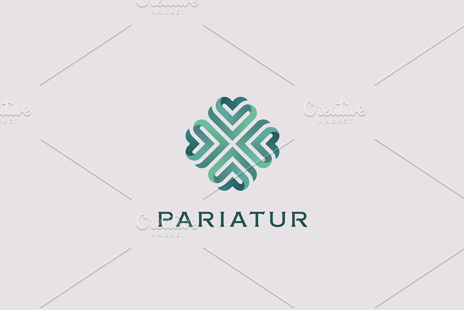 Abstract elegant heart flower logotype. Universal green premium symbol. Creative boutique vector ribbon logo. in Logo Templates - product preview 8