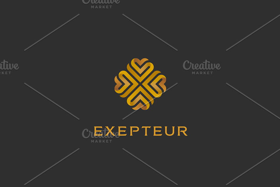 Abstract elegant heart flower logotype. Universal gold premium symbol. Creative boutique vector ribbon logo. in Logo Templates - product preview 8