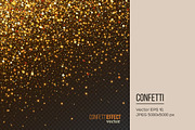 Golden confetti glitters particles.