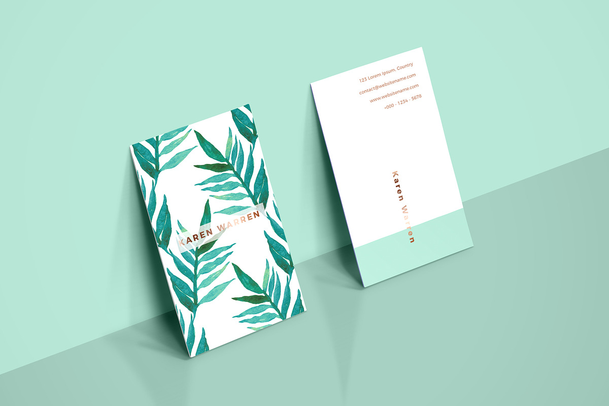 Botanical Watercolor Business Card 1 in Business Card Templates - product preview 8