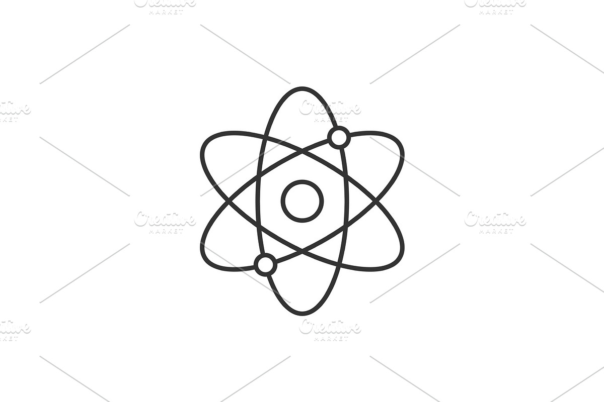 Atomic structure line icon in Illustrations - product preview 8