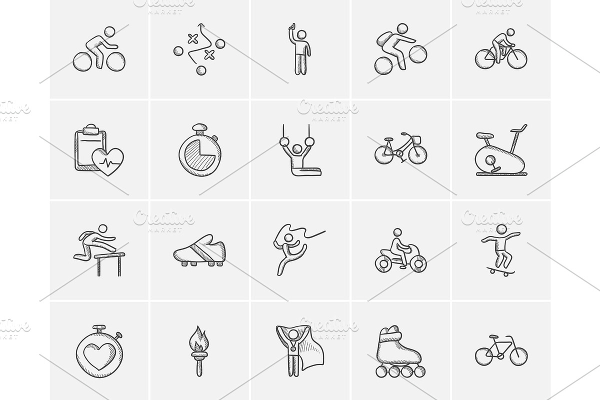 Sport sketch icon set. in Icons - product preview 8