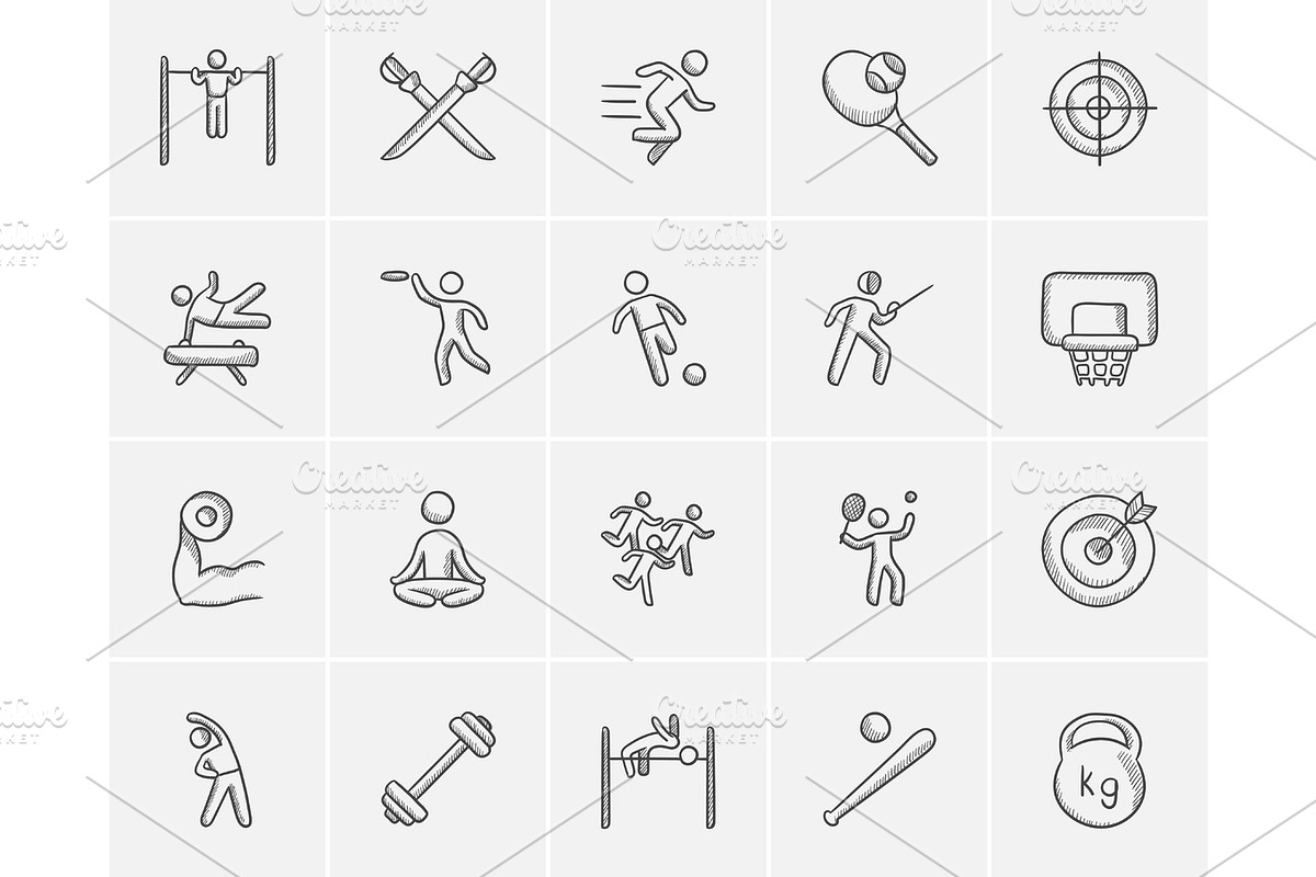 Sport sketch icon set. in Graphics - product preview 8
