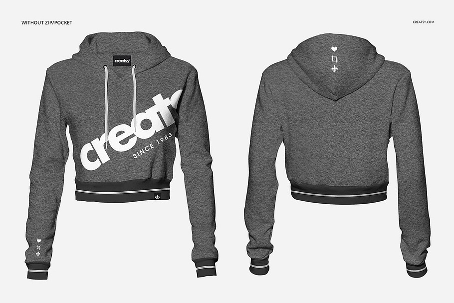 Download Crop Hoodie Many Types Mockup Set | Creative Product ...