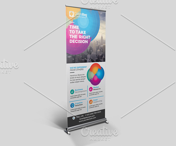 Colorful Roll Up Banner in Flyer Templates - product preview 1