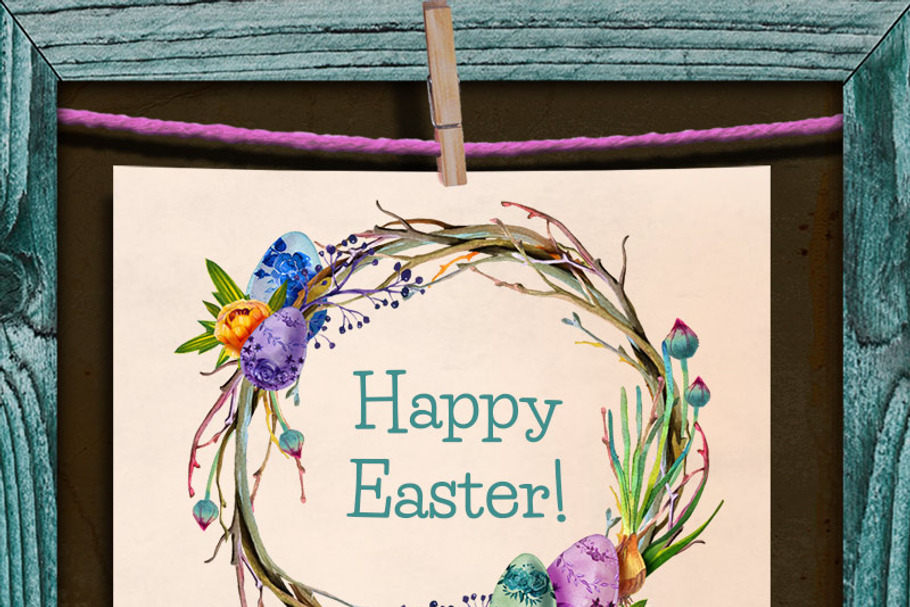 Pastel Easter Wreath in Illustrations - product preview 8
