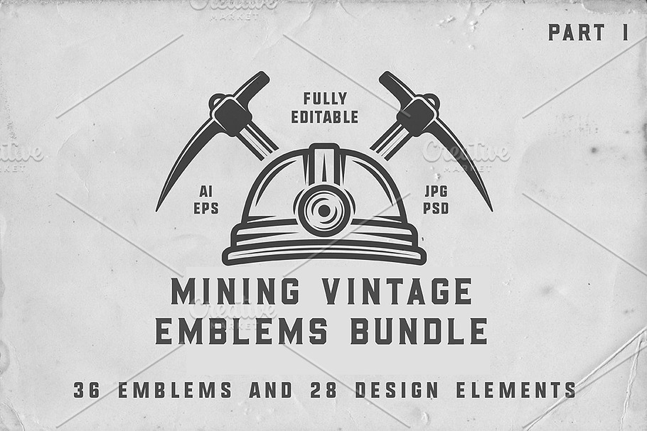 36 Vintage Mining Emblems part 1 in Logo Templates - product preview 8