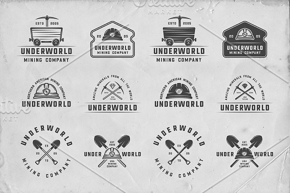 36 Vintage Mining Emblems part 1 in Logo Templates - product preview 4