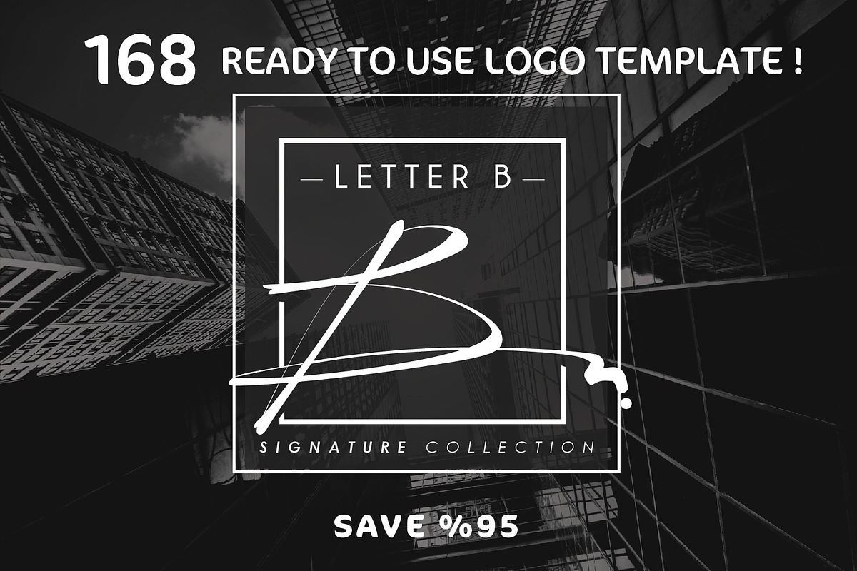 168 LETTER B SIGNATURE monogram logo in Logo Templates - product preview 8