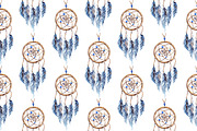 Ethnic dreamcatcher seamless pattern