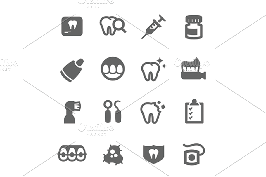 Dental Icons in Graphics - product preview 8