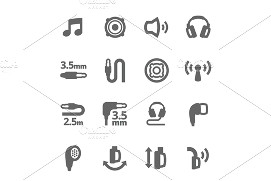 Headphones features icons