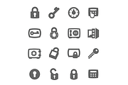 Keys and locks icons