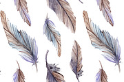 Feather seamless pattern vector