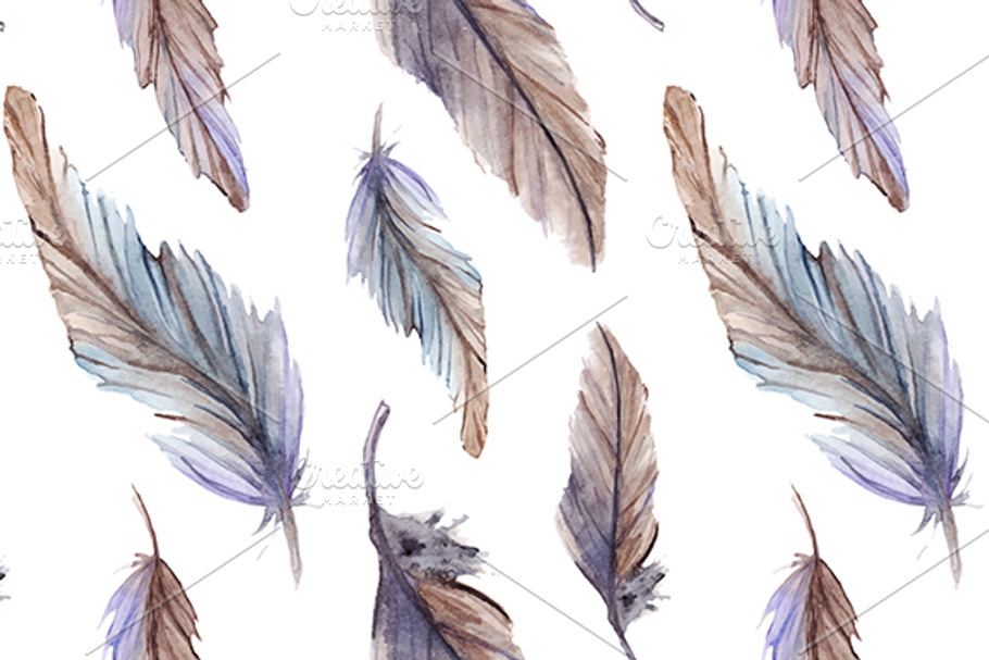 Feather seamless pattern vector in Patterns - product preview 8