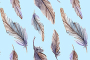 Feather seamless pattern vector
