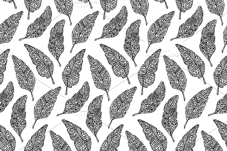Feather seamless pattern vector in Patterns - product preview 8